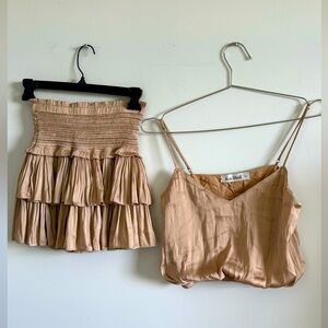 Seashell Set, beige, skirt and top, S